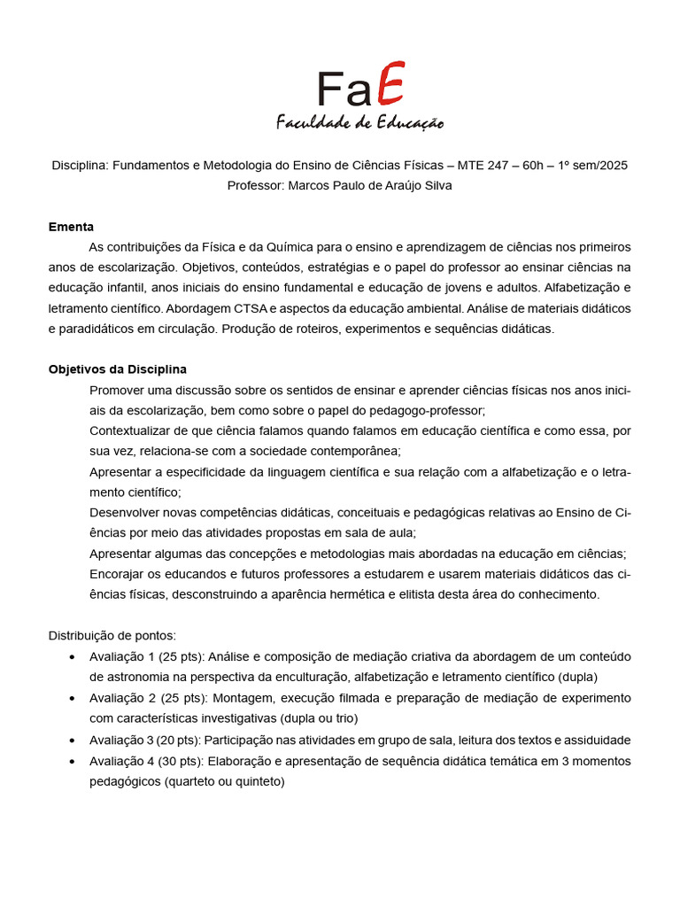 Metodologia do Ensino de Ciências Físicas | PDF | Science | Pedagogia