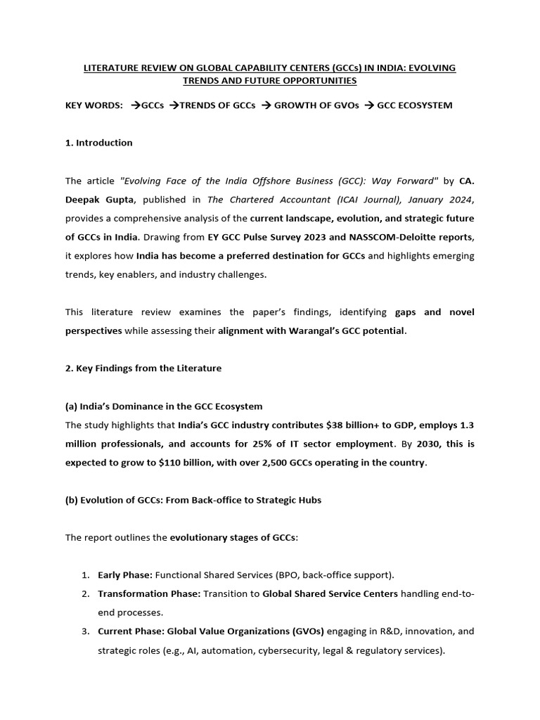 GCC Evolution and Opportunities in India | PDF | Gulf Cooperation ...