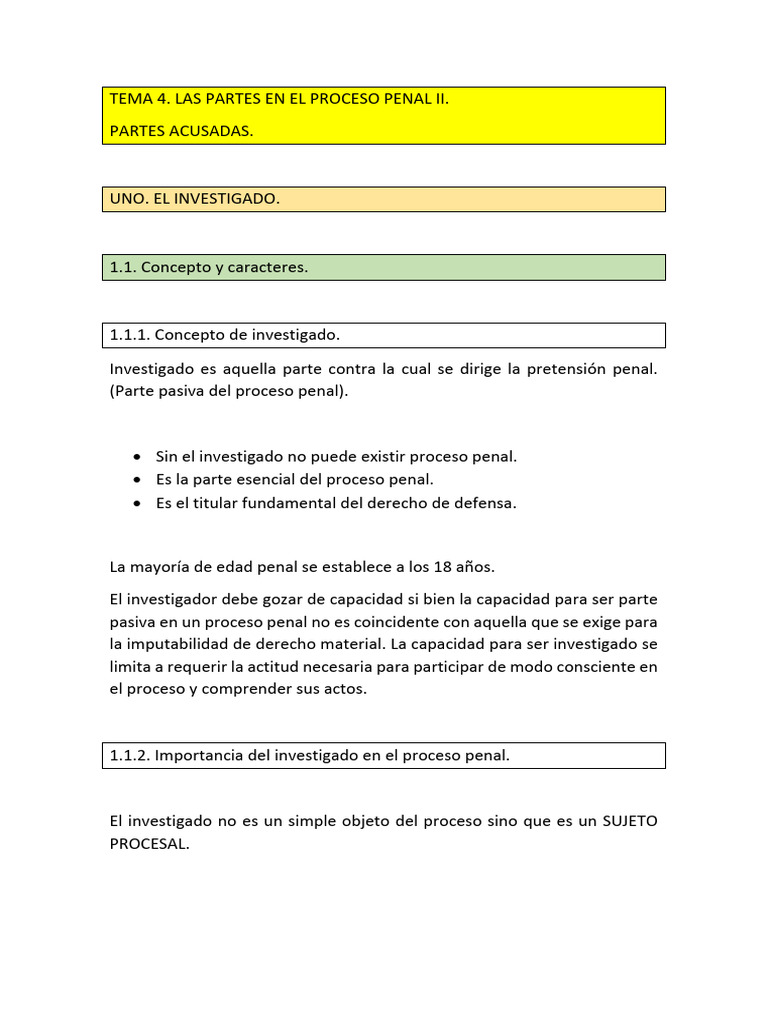 Tema 33. Las Partes en El Proceso Penal (II) . | PDF | Responsabilidad ...