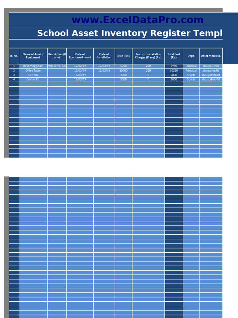 School Asset Inventory Template | PDF
