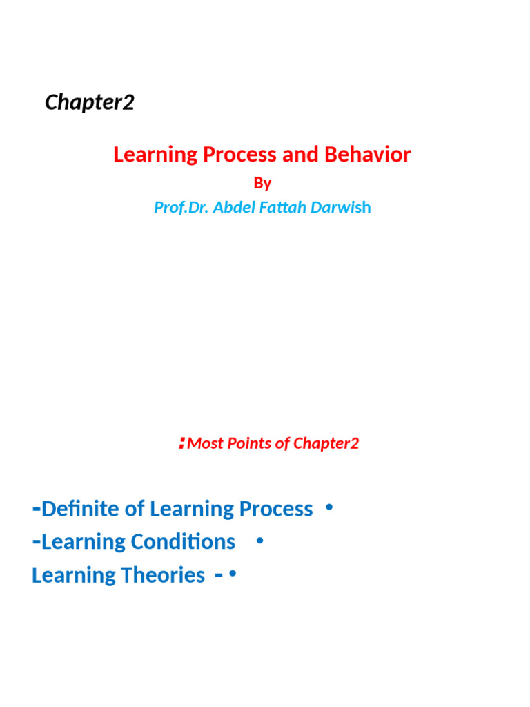 Chapter2 - Learning Process and Behavoir | PDF | Learning ...