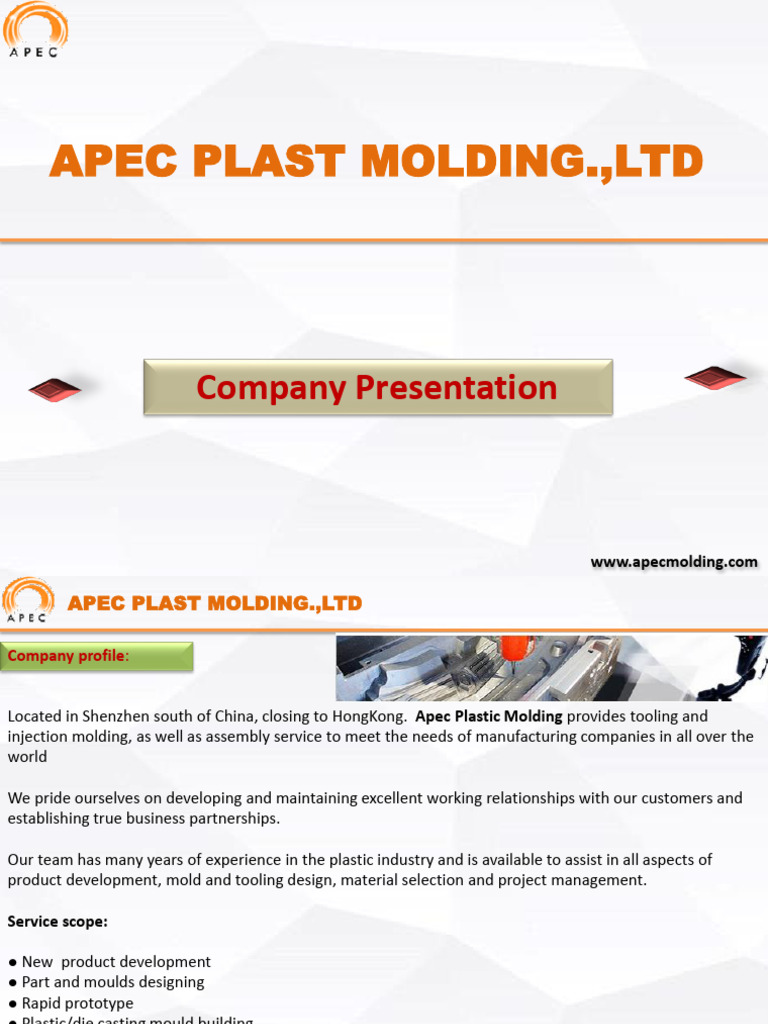 Presentation Apec Plastic Molding | PDF | Casting | Mechanical Engineering