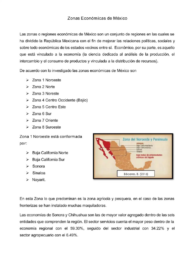 Zonas Económicas de México | PDF
