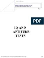 Iq and Aptitude Tests