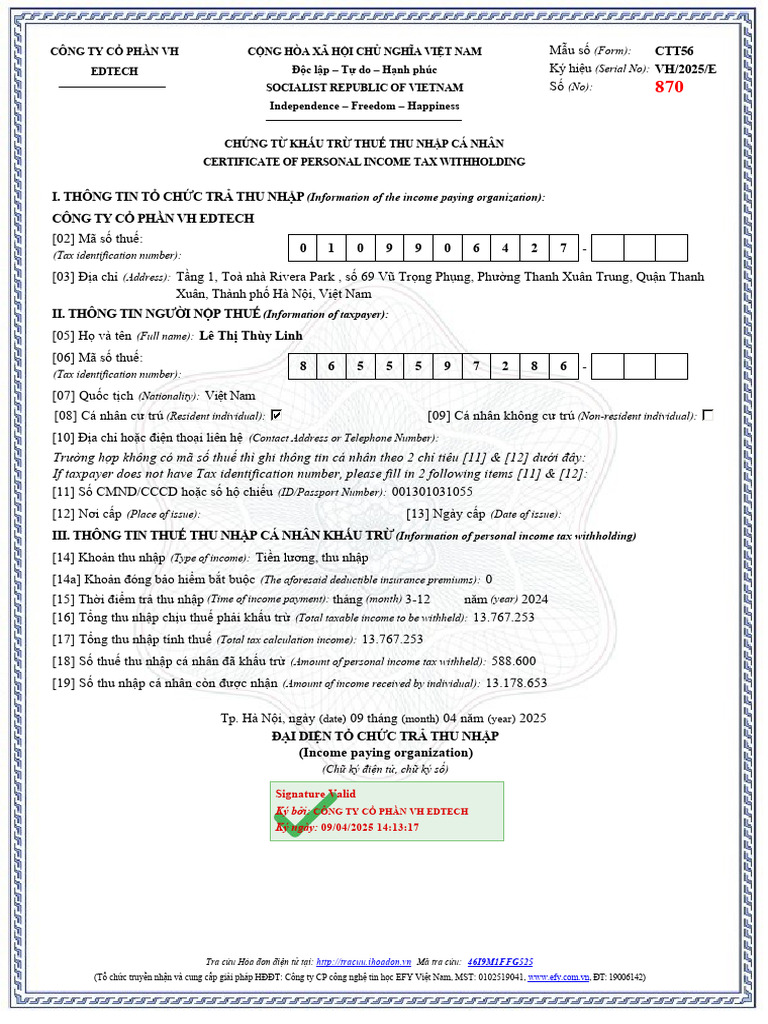 Ihoadon - VN 0109906427 870 09042025 | PDF