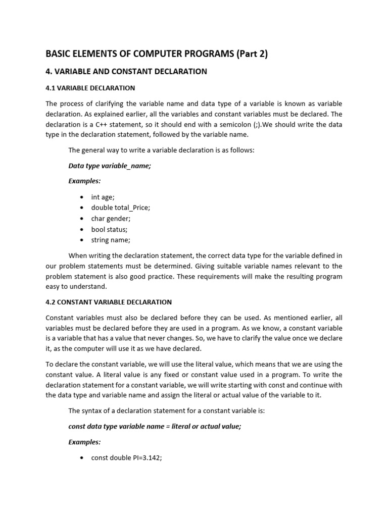 BASIC-ELEMENTS-OF-COMPUTER-PROGRAMS-Part-2 | PDF | Arithmetic | Mathematics