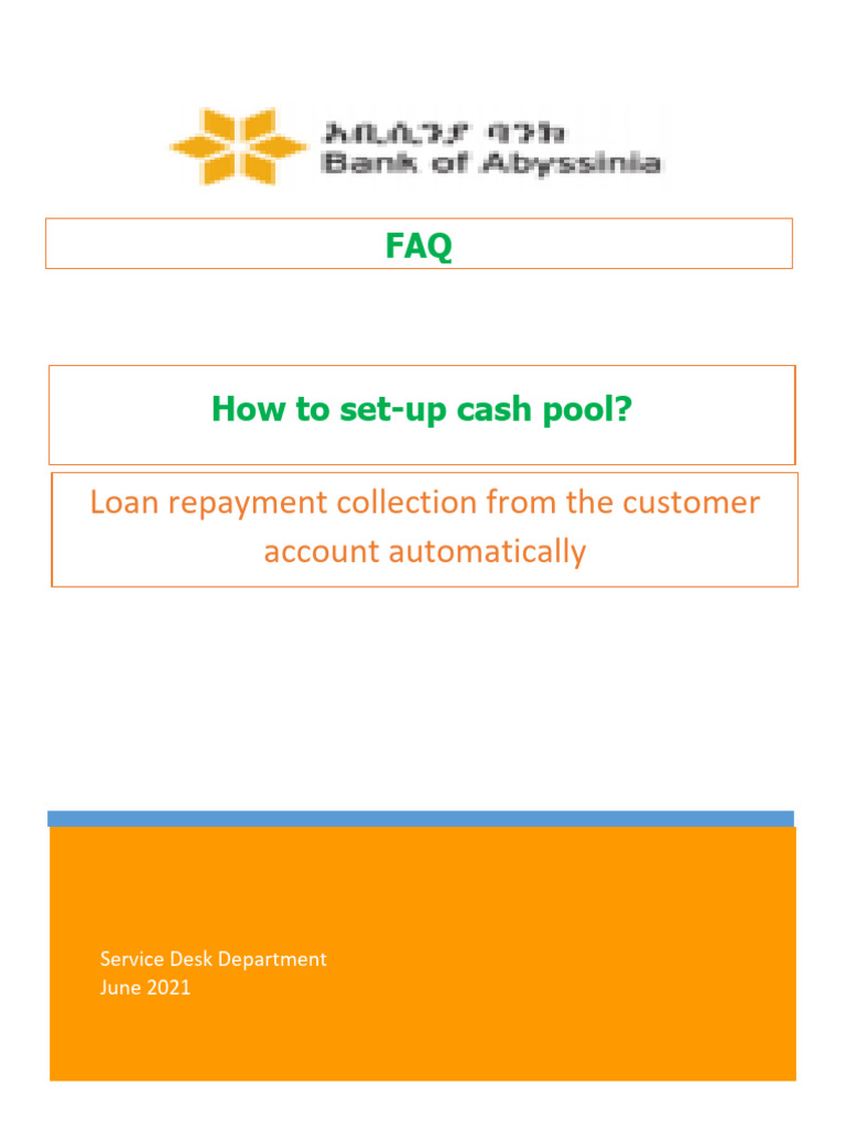 Cash Pool Loan Setup Guide | PDF | Money | Personal Finance