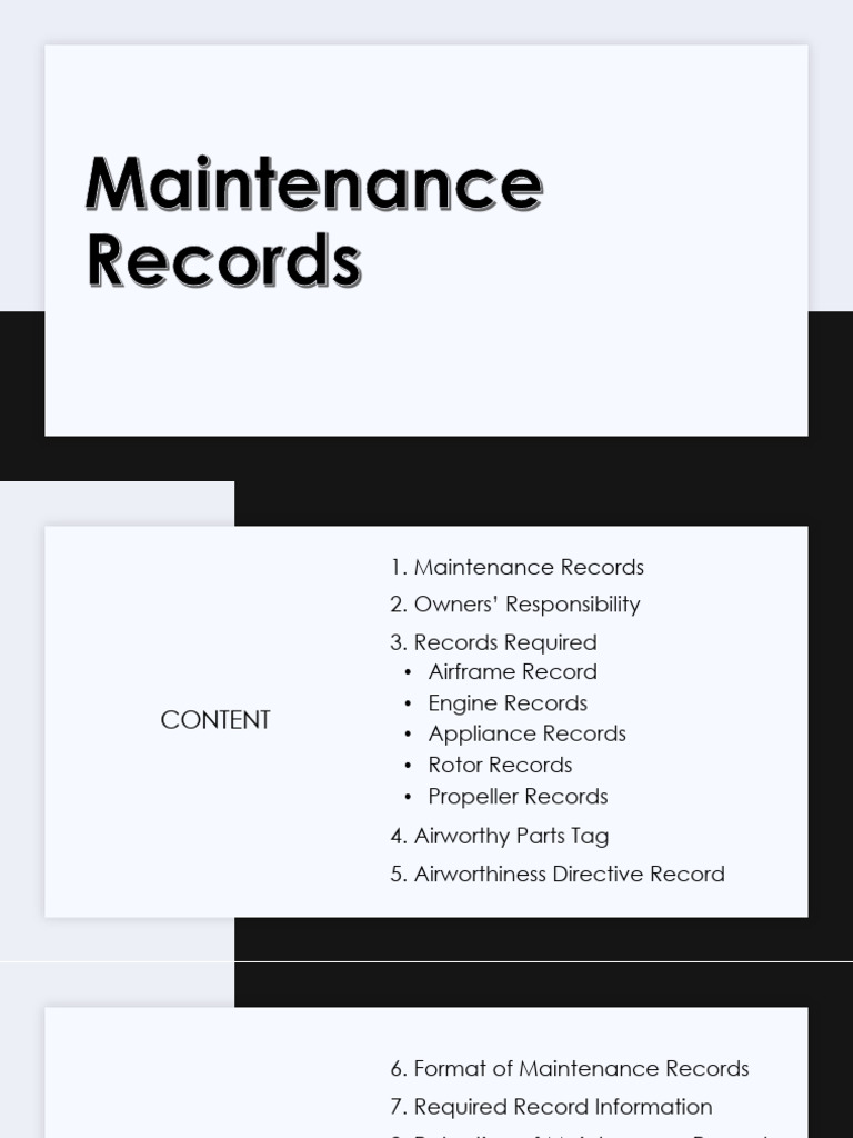 Essential Aircraft Maintenance Records | PDF | Aviation | Aircraft