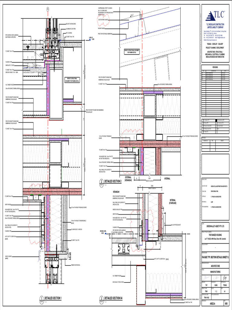 Trh1-0102-A5522-A-Facade Typ. Section Details (Sheet 3) - M03 | PDF