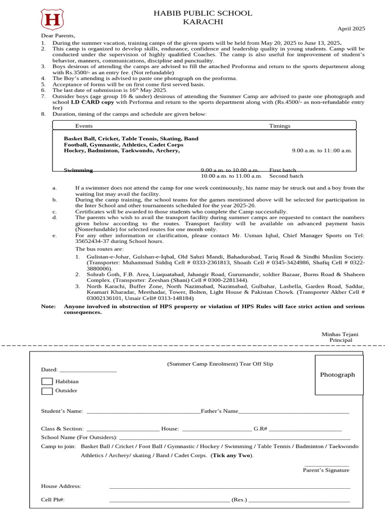 Summer Camp Registration Form 2025 | PDF | Athletic Sports | Sports