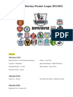Jadual Liga Perdana Inggeris 2011/2012