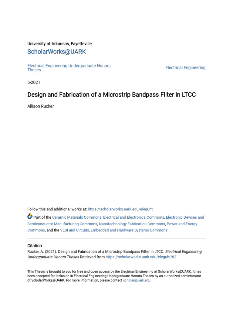 Design and Fabrication of A Microstrip Bandpass Filter in LTCC | PDF ...