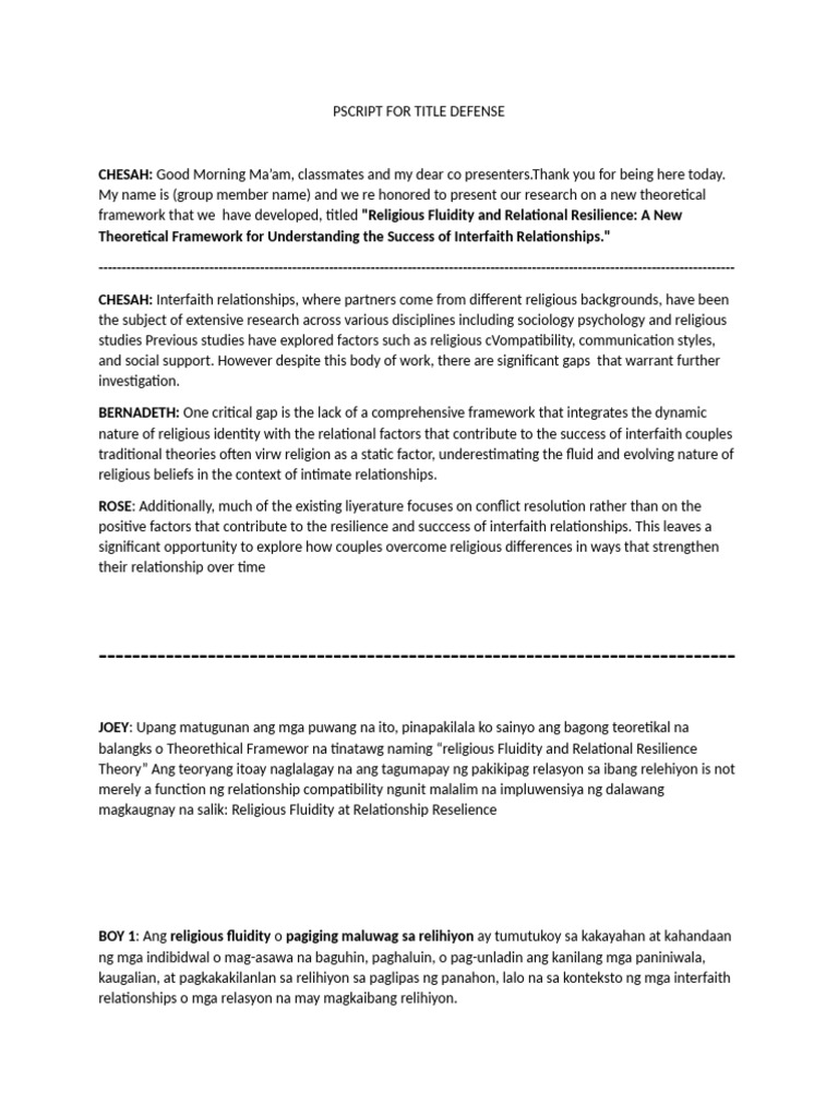 Interfaith Relationship Success Framework | PDF | Psychology ...