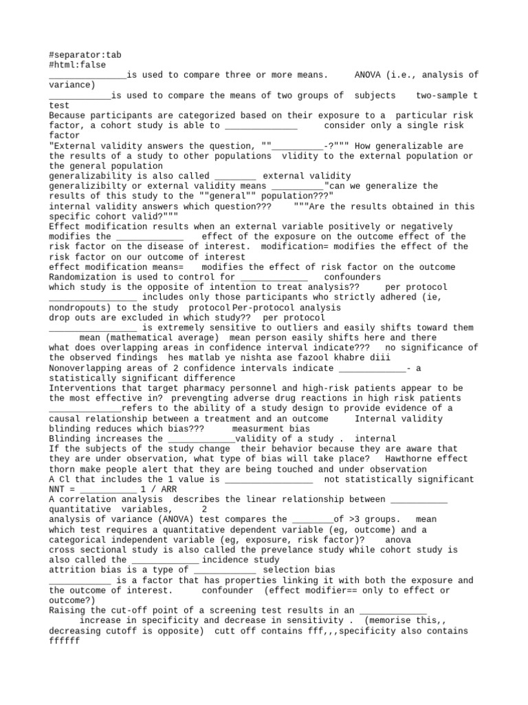 ARP Biostats: Key Statistical Concepts | PDF | Relative Risk | Analysis ...