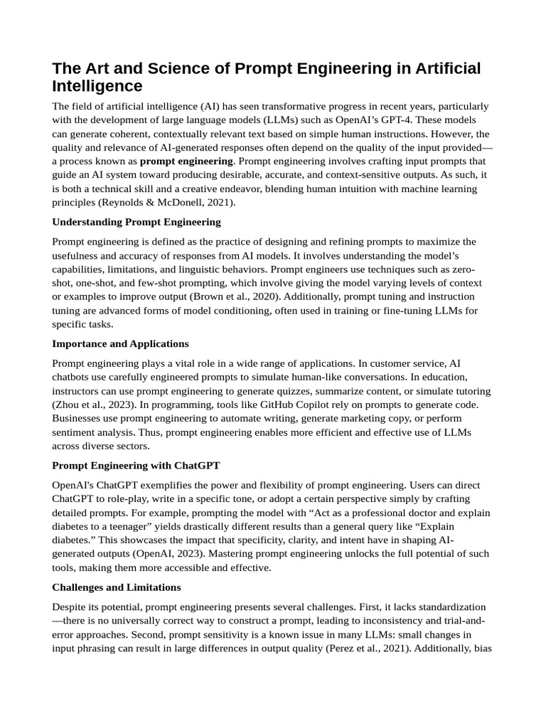 The Art and Science of Prompt Engineering | PDF | Artificial ...