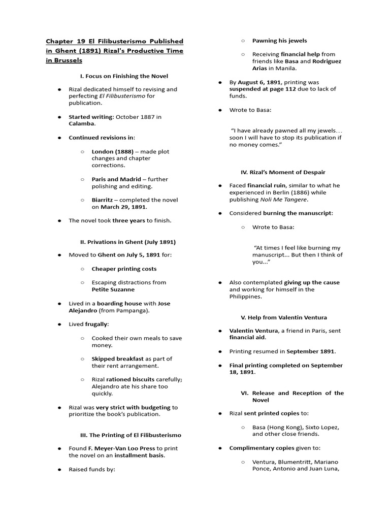 Rizal Reviewer Chap 16-19 | PDF | Spanish East Indies