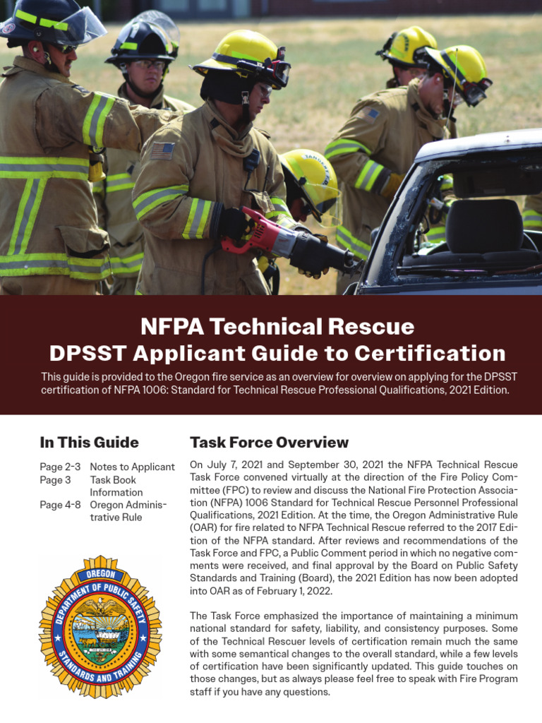 NFPA 1006 Certification Guide 2021 | PDF | Rescue | Emergency Services