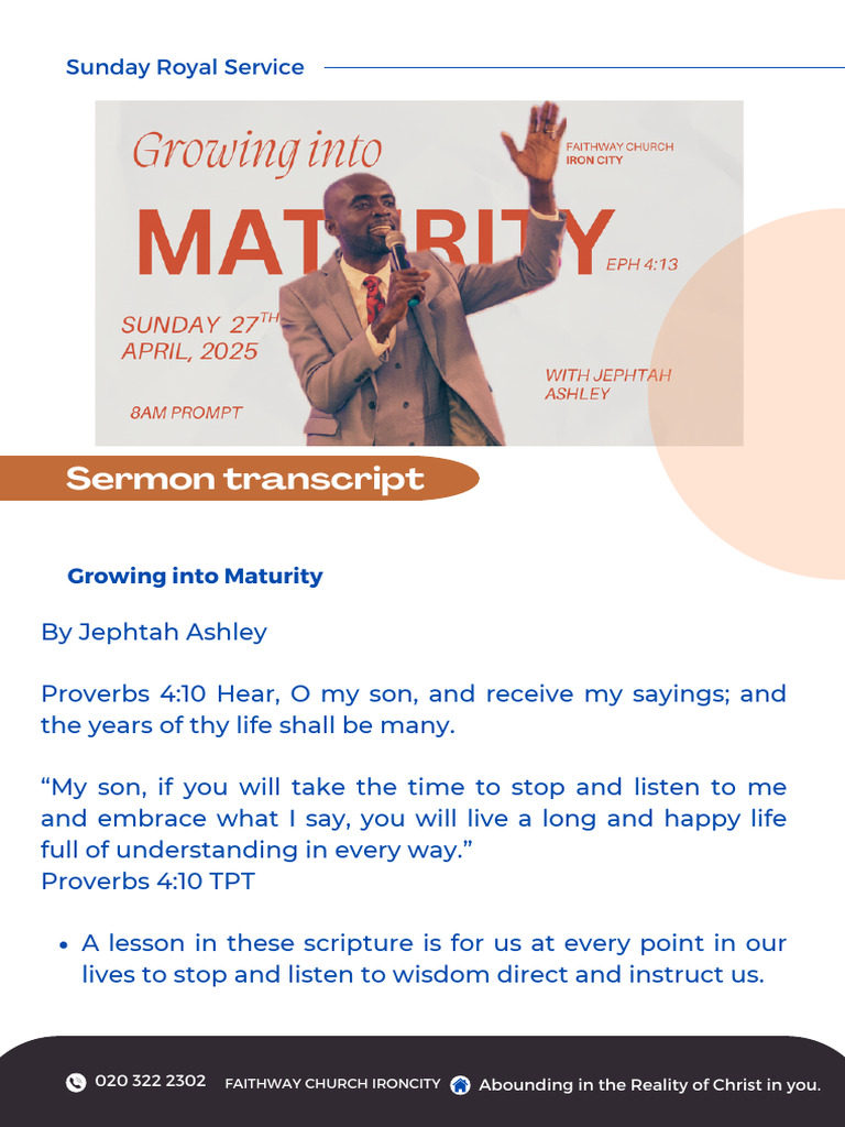 Spiritual Growth and Maturity in Christ | PDF | Wisdom | Jesus