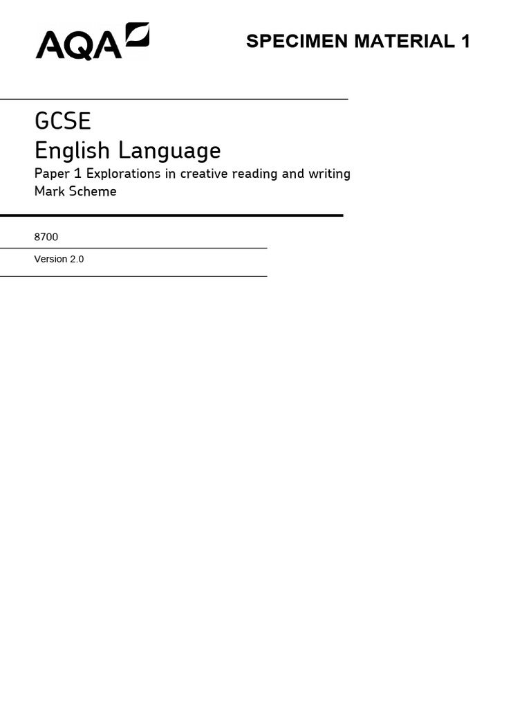 AQA GCSE English Language Mark Scheme | PDF | Phrase | Linguistics