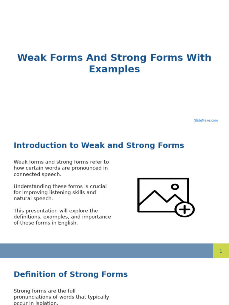Understanding Weak and Strong Forms | PDF | Stress (Linguistics ...