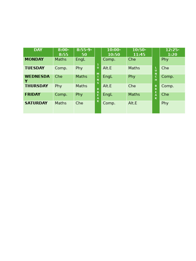 Class Routine | PDF