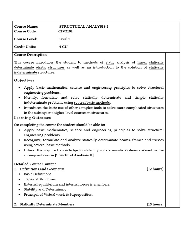 2-Intro Notes-Structural Analysis I - 2020-2021 | PDF | Truss ...