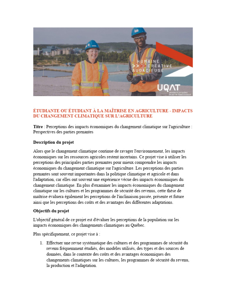 Impacts économiques du climat sur l'agriculture | PDF | Changement ...