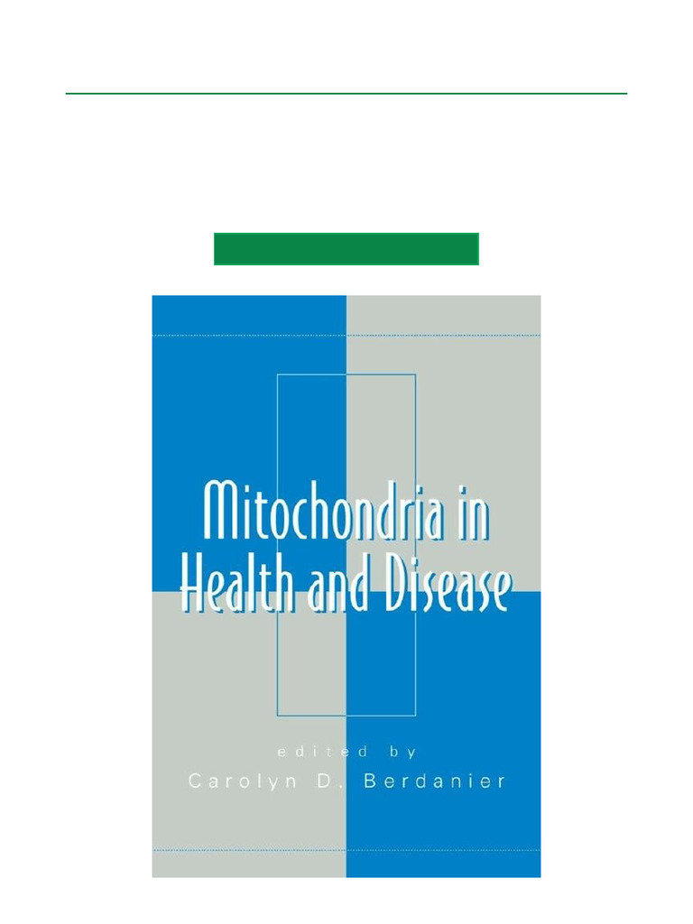Mitochondria in Health and Disease 1st Edition Digital Download | PDF ...