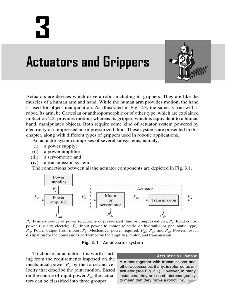 Actuators and Sensors From Introduction To Robotics by S K Saha | PDF ...