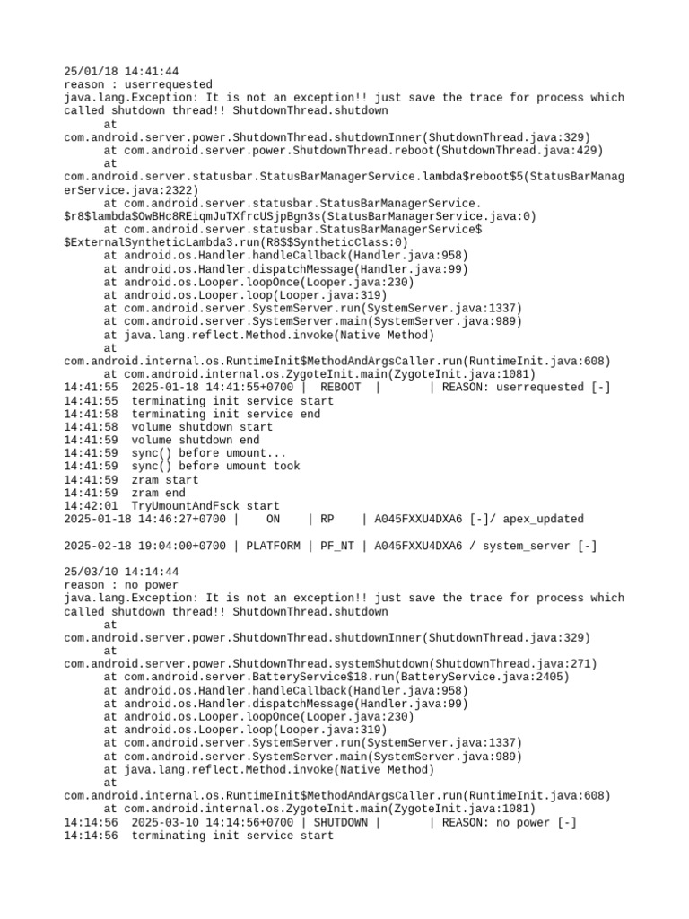 Shutdown Thread Trace Logs | PDF | Mobile Linux | Cloud Clients