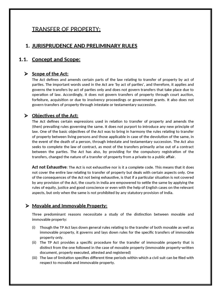 Overview of Property Transfer Law | PDF | Leasehold Estate | Lease