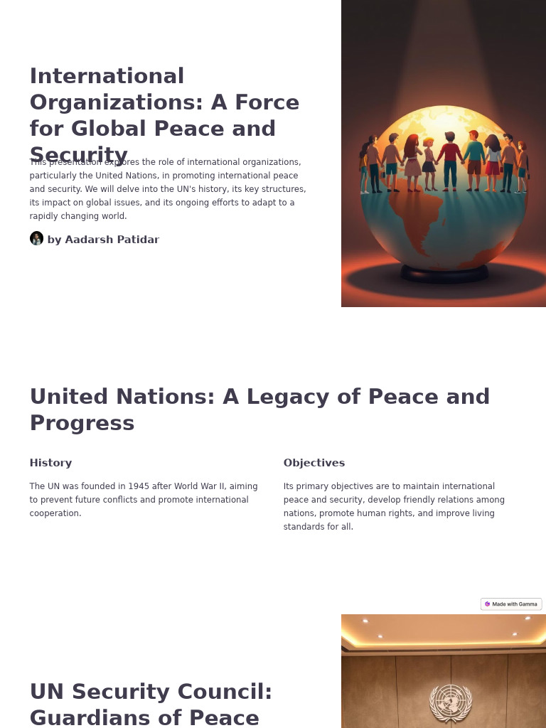 Role of UN in Global Peace Efforts | PDF | United Nations ...