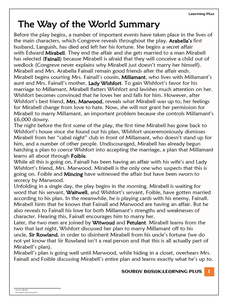 The Way of The World Summary | PDF