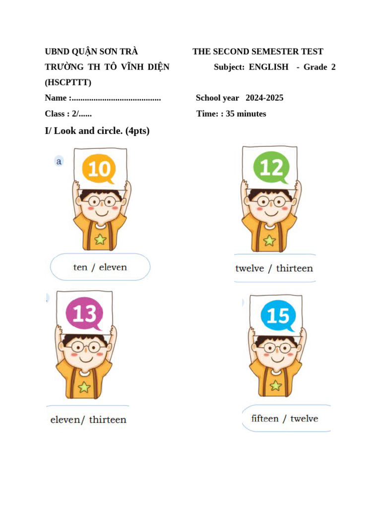 The Second Semester Test L P 2 (HSCPTTT) | PDF
