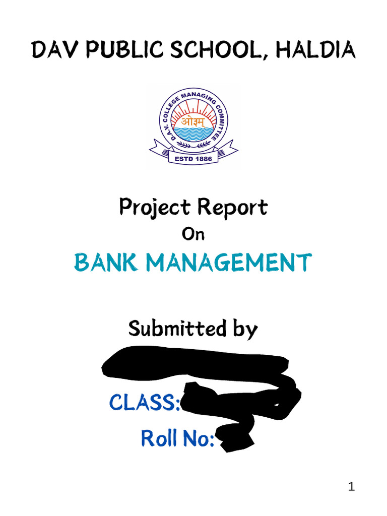Bank Management Project Report | PDF | Databases | Database Transaction