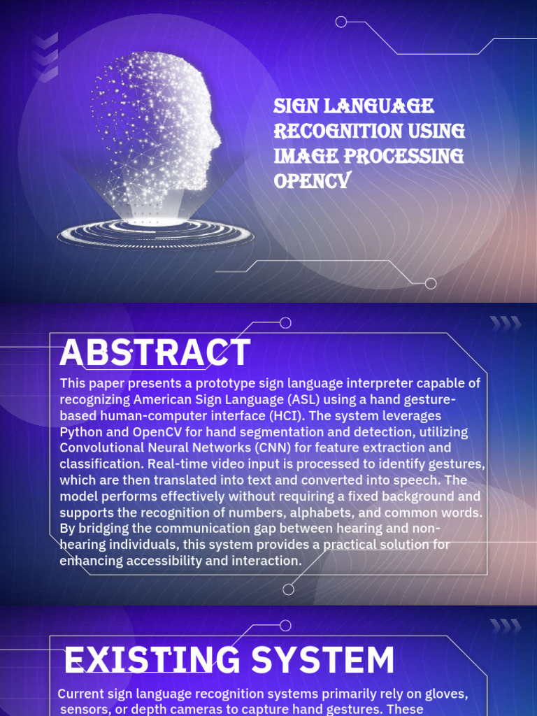 ASL Recognition with OpenCV and Python | PDF | Sign Language | Computer ...