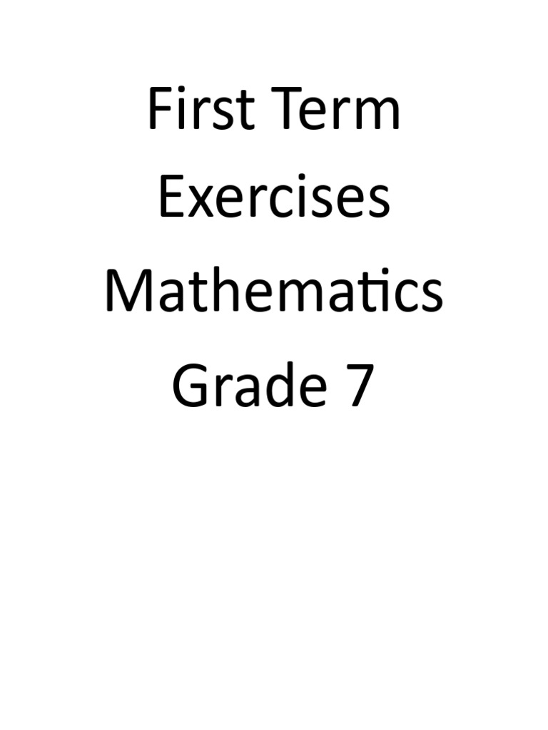 Maths - First Term Exercises | PDF