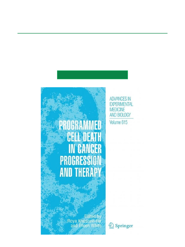 Programmed Cell Death in Cancer Progression and Therapy, 1st Edition ...