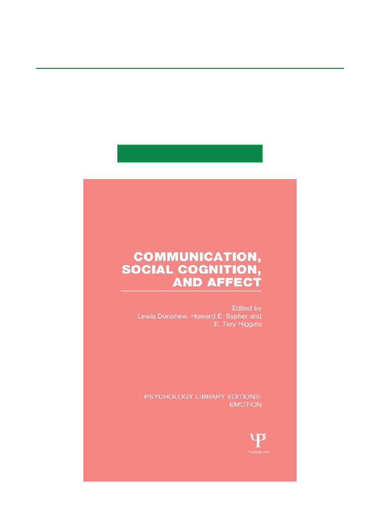 Communication and Social Cognition Insights | PDF | Emotions | Affect ...