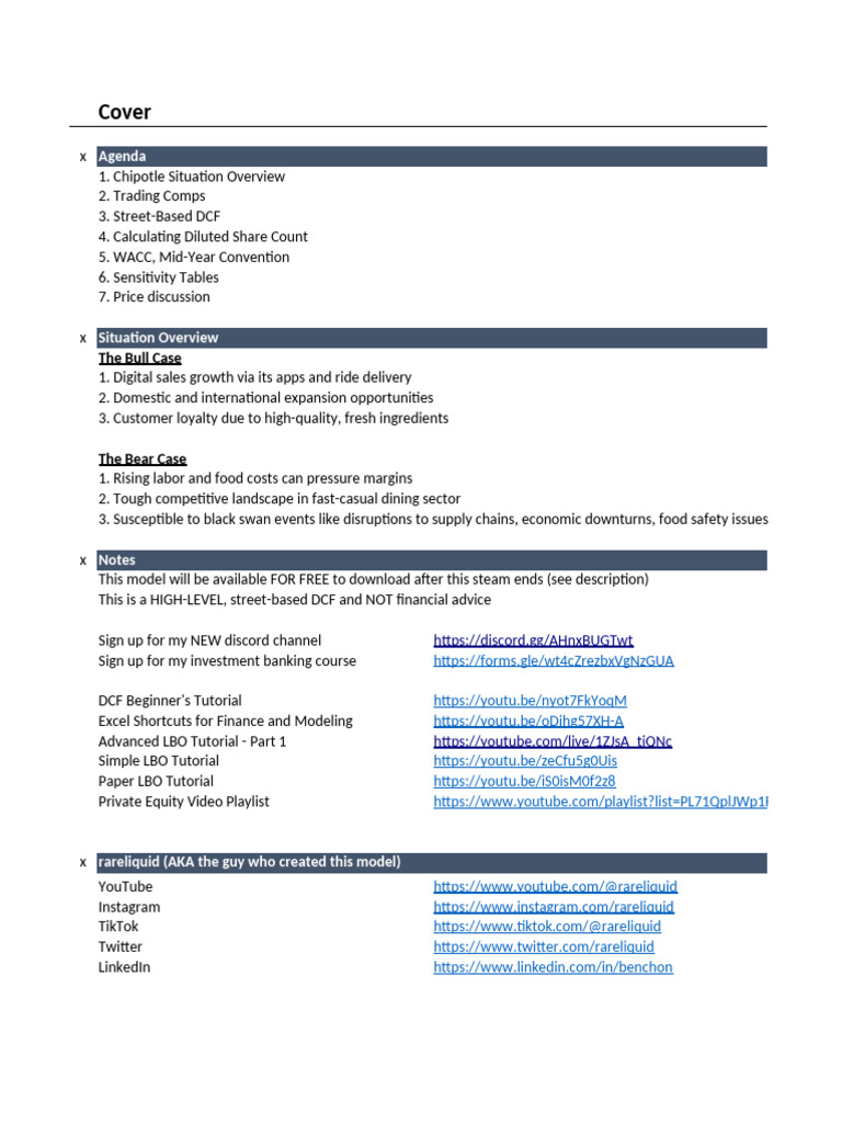 Nike DCF Valuation Overview | PDF | Cost Of Capital | Financial Services