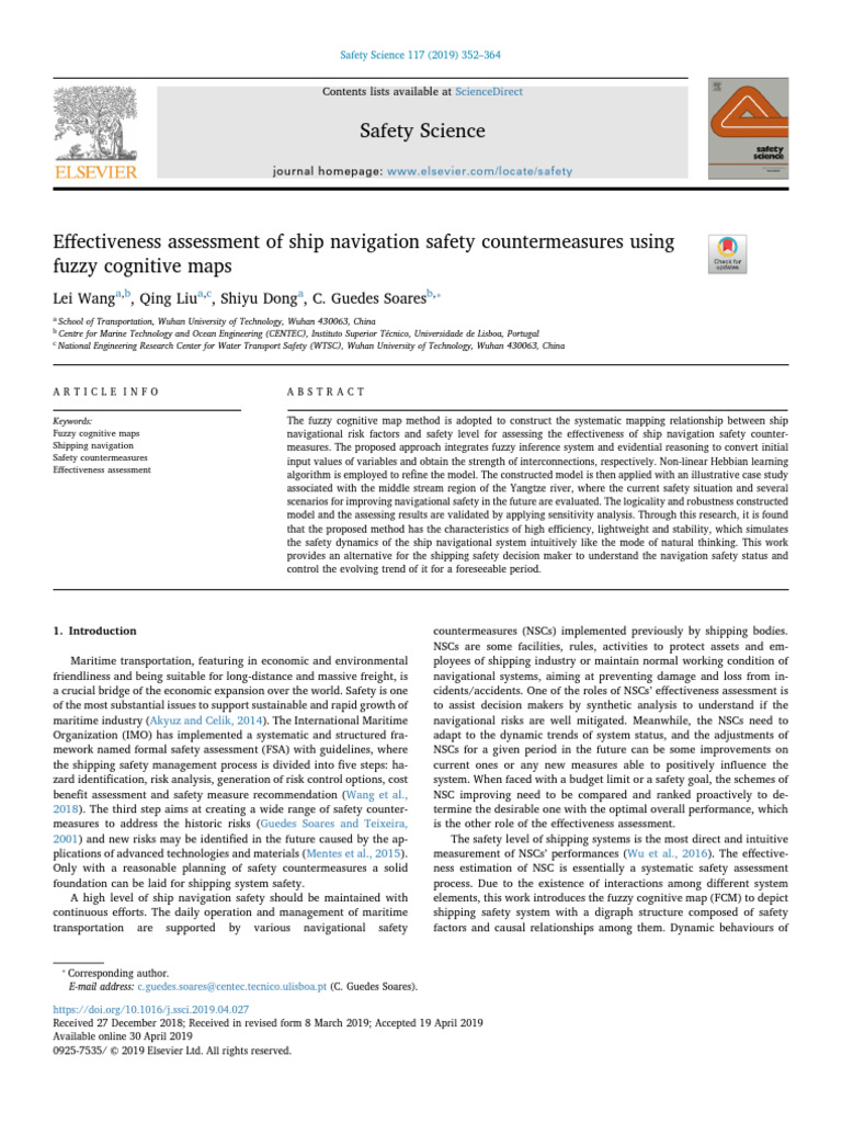 Ship Navigation Safety Assessment Using FCM | PDF | Risk | Fuzzy Logic