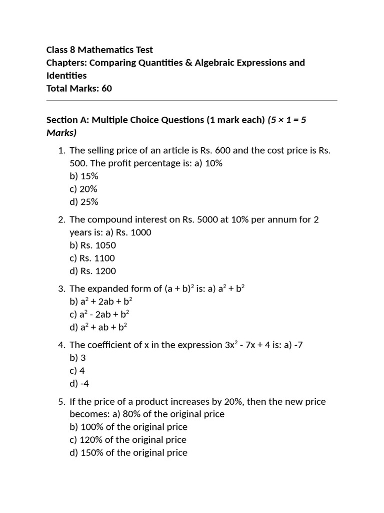 Maths Test | PDF | Numerical Analysis | Mathematics