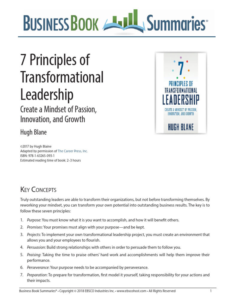 7 Principles of Transformational Leadership | PDF | Leadership | Social ...