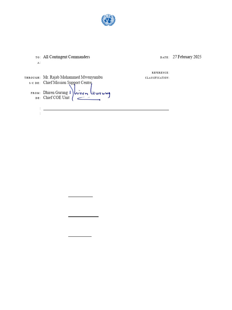 COE Rotation at UN Expense Guidelines | PDF | United Nations ...