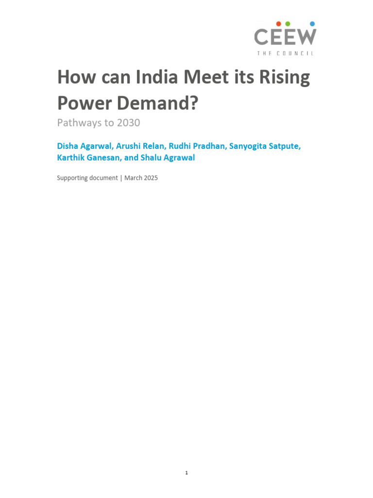 India’s Power Demand Strategies for 2030 | PDF | Electric Power | Power ...