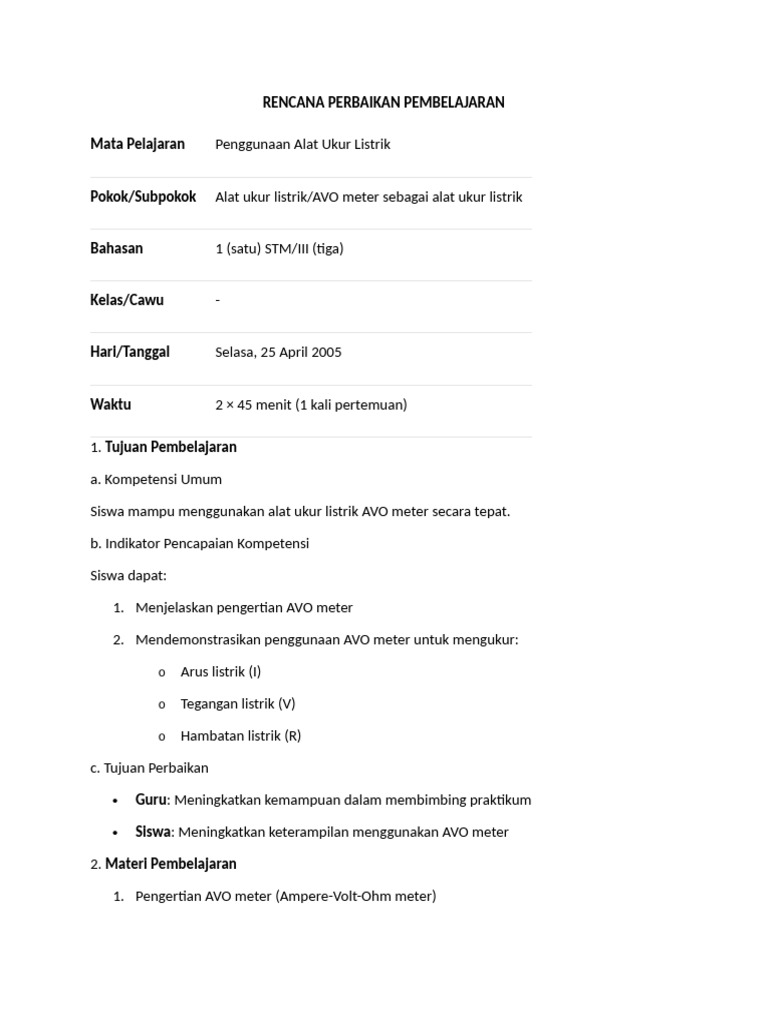 Contoh RPP | PDF