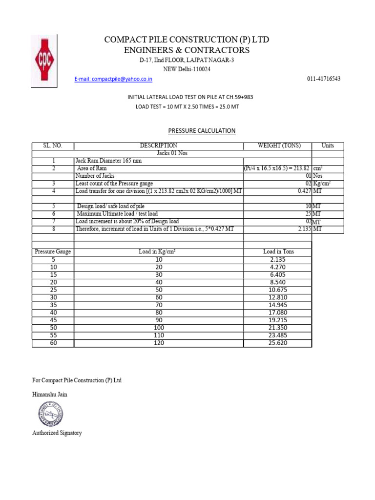 Lateral Load Test Report for Piles | PDF