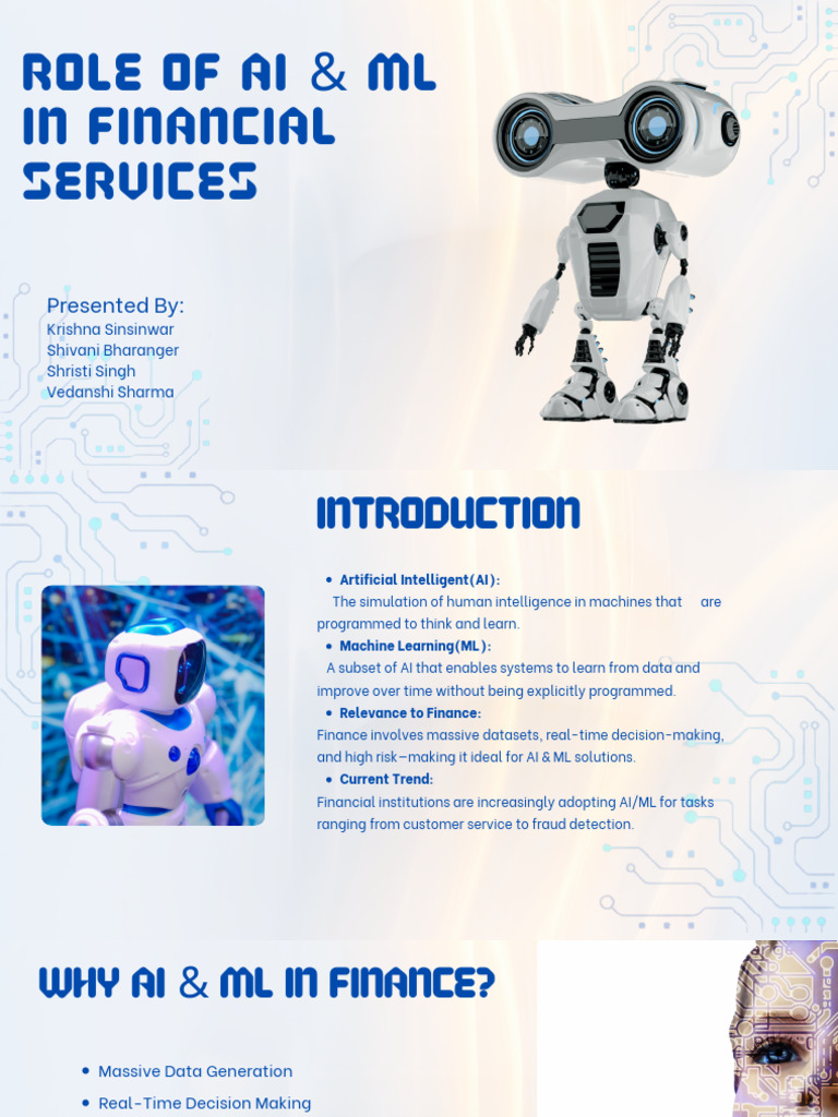 Role Of Artificial Intelligence And Machine Learning In Financial