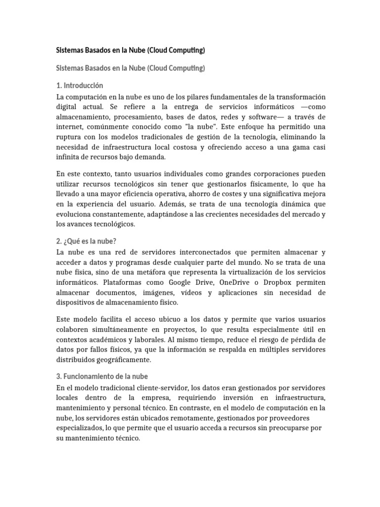 Introducción al Cloud Computing | PDF | Computación en la nube | HTML