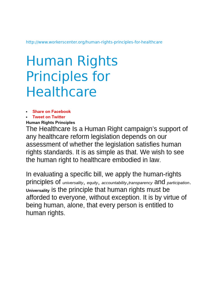 Human Rights Standards in Healthcare | PDF | Health Care | Human Rights